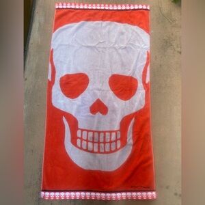 Betsey Johnson Orange Skull Towel